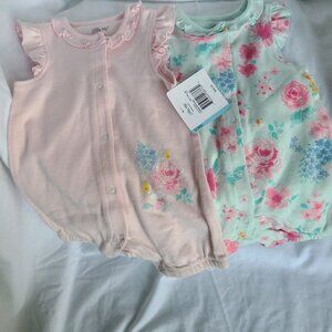 NWT Watercolor 2-Pack Rompers Little Me